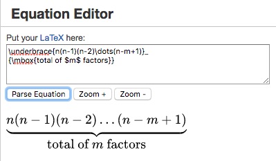 RSpace Equation Editor